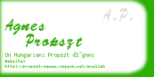 agnes propszt business card